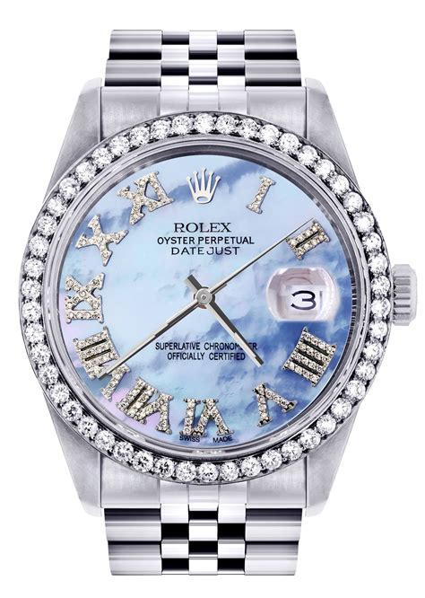 rolex mother of pearls|Rolex 36mm Datejust with diamonds.